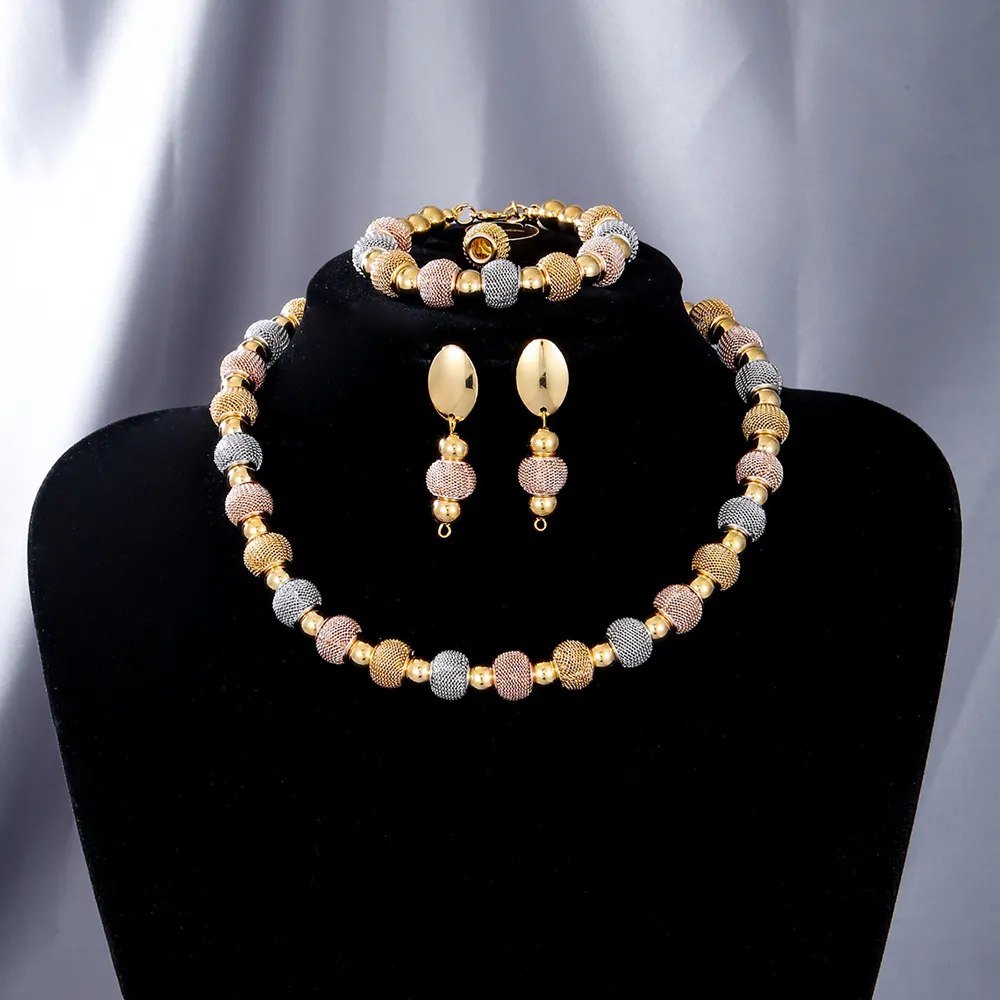 Fashionable Metallic Beaded Necklaces Two 5