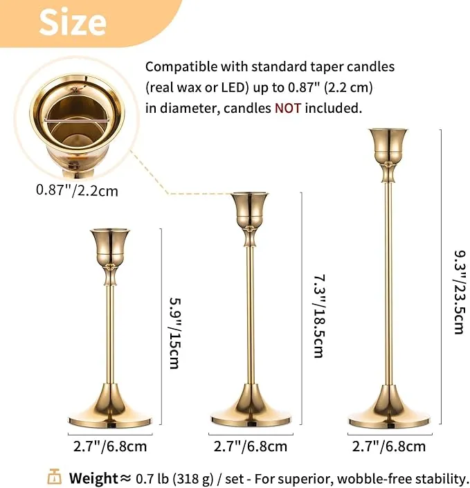 Vintage Gold Candlestick Holders 4