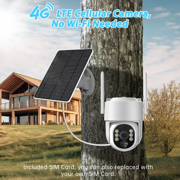 4G Solar PTZ Camera with 64GB Card