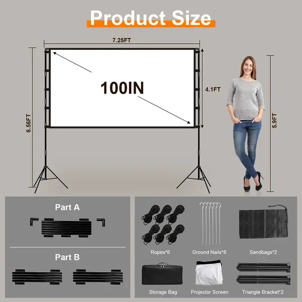 100inch/120inch Options Projector Screen 6