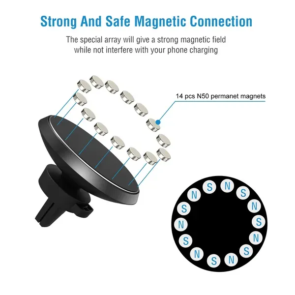 Qi Wireless Car Charger Magnetic Car Phone 3