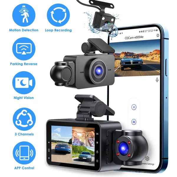 3 Channel Dash Cam For Cars