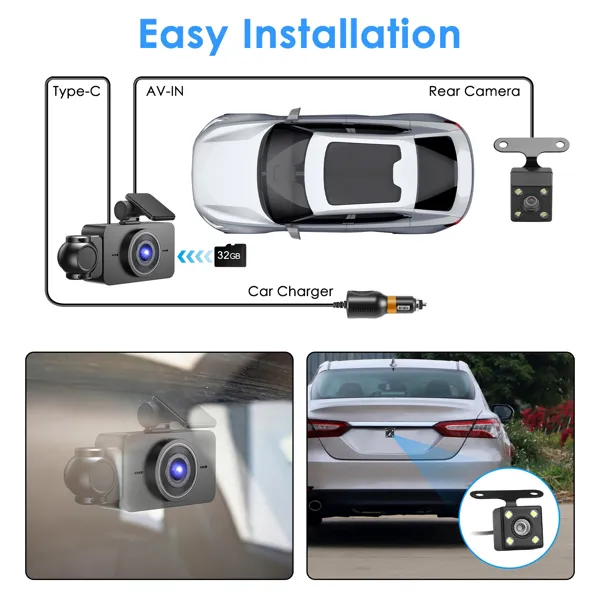 3 Channel Dash Cam For Cars 6