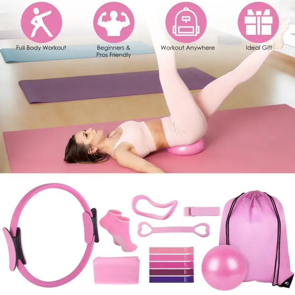 14Pcs Pilates Ring Essentials-Kit For Women