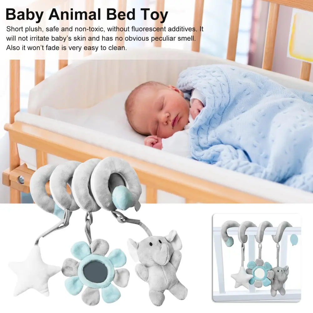 Baby Pram Crib Activity Spiral Plush Toys 3