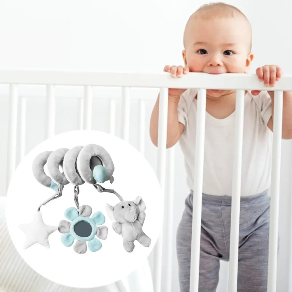 Baby Pram Crib Activity Spiral Plush Toys 4