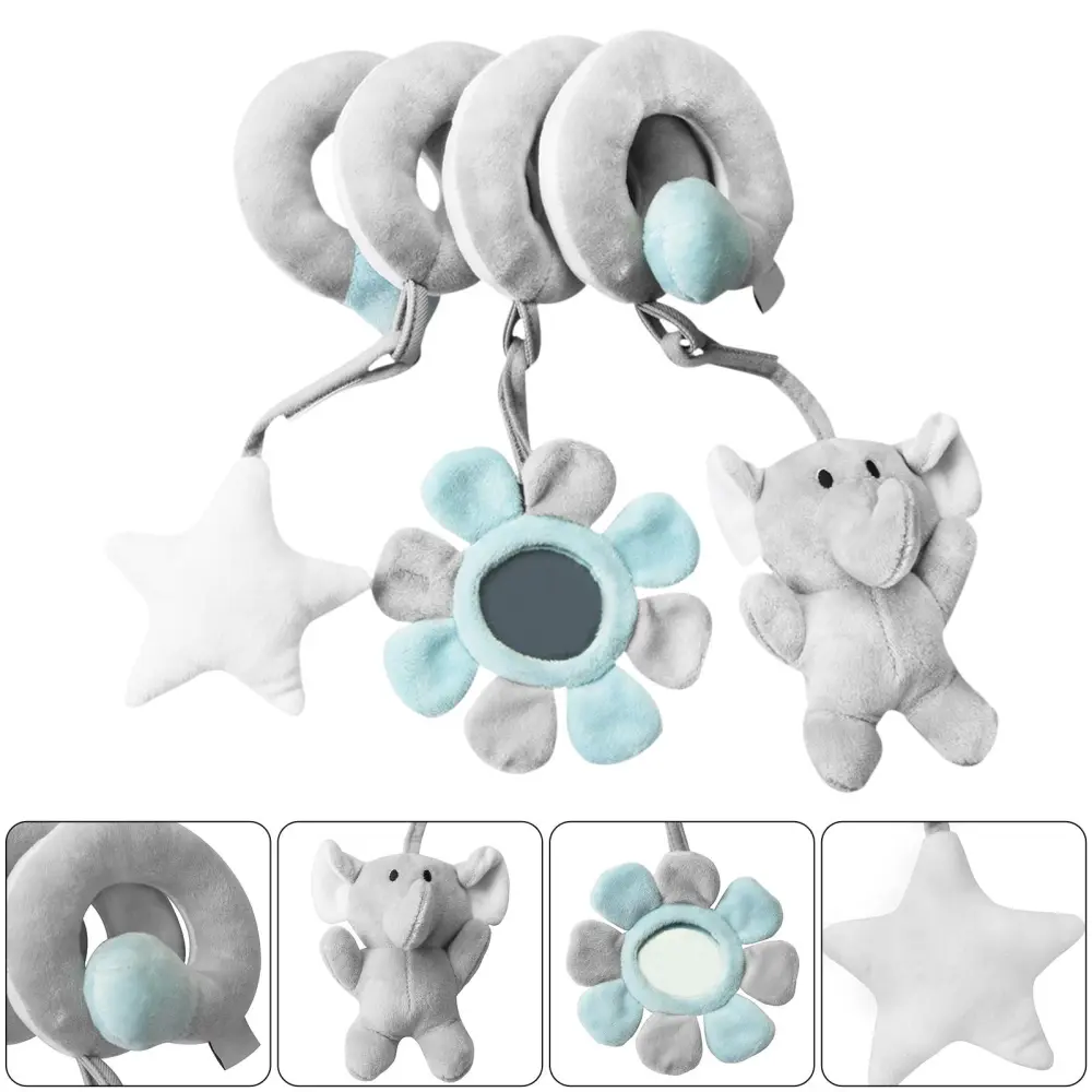 Baby Pram Crib Activity Spiral Plush Toys 6
