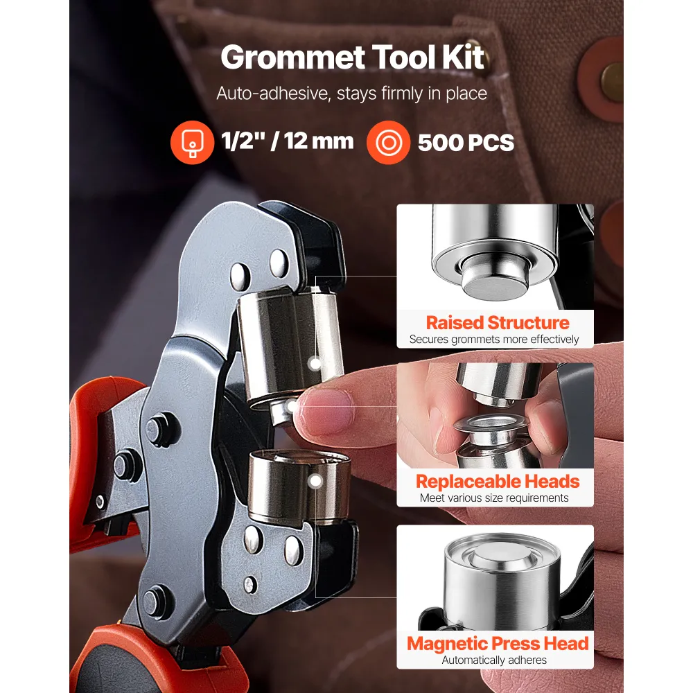 Grommet Tool Kit 1/2" Eyelet Tool Kit With 5