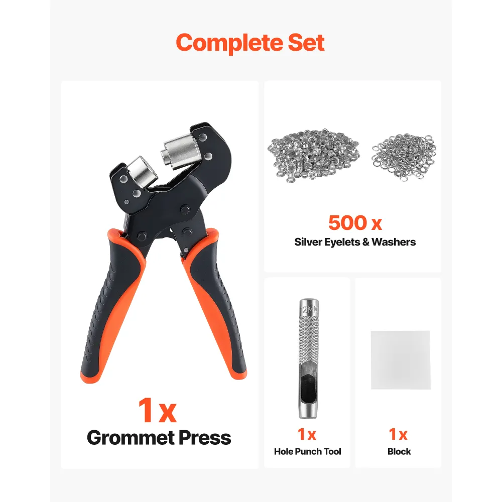 Grommet Tool Kit 1/2" Eyelet Tool Kit With 3