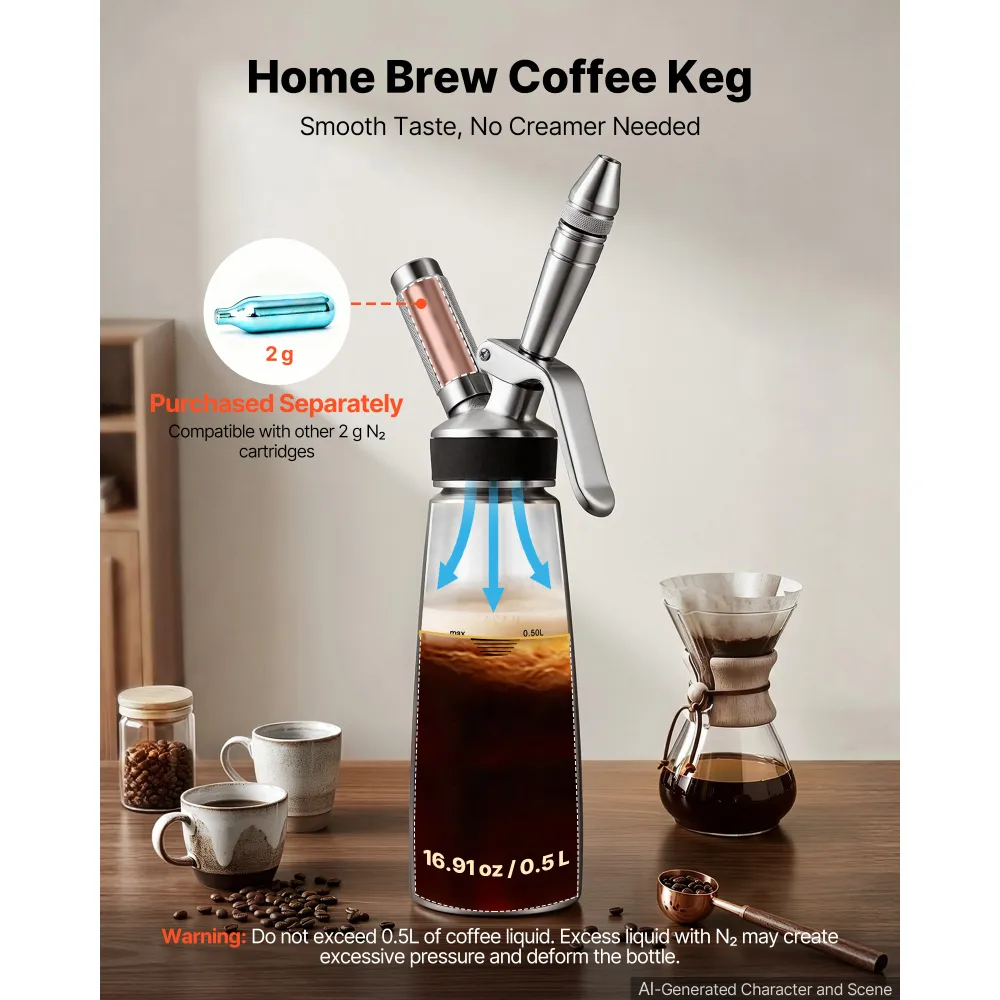 Nitro Cold Brew Coffee Maker 17 Oz Nitrogen 4