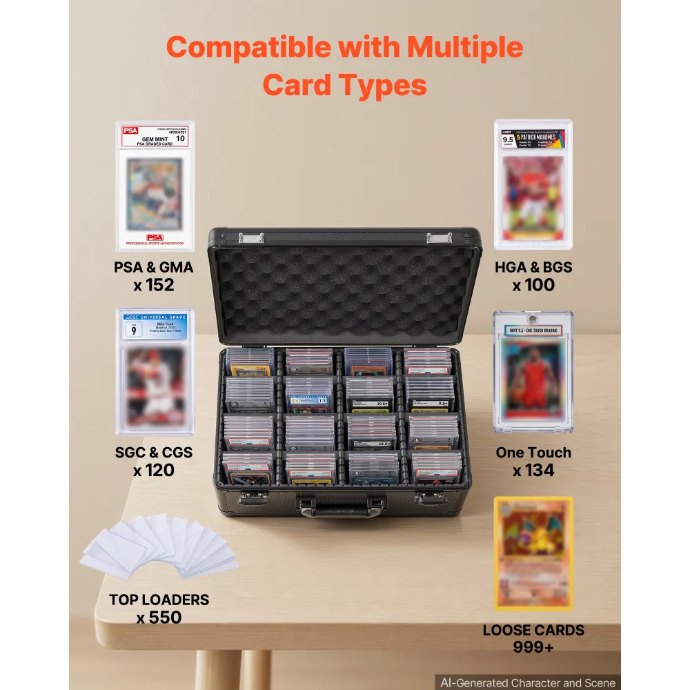 Graded Card Case 4 Row 152 PSA Slab Storage 3