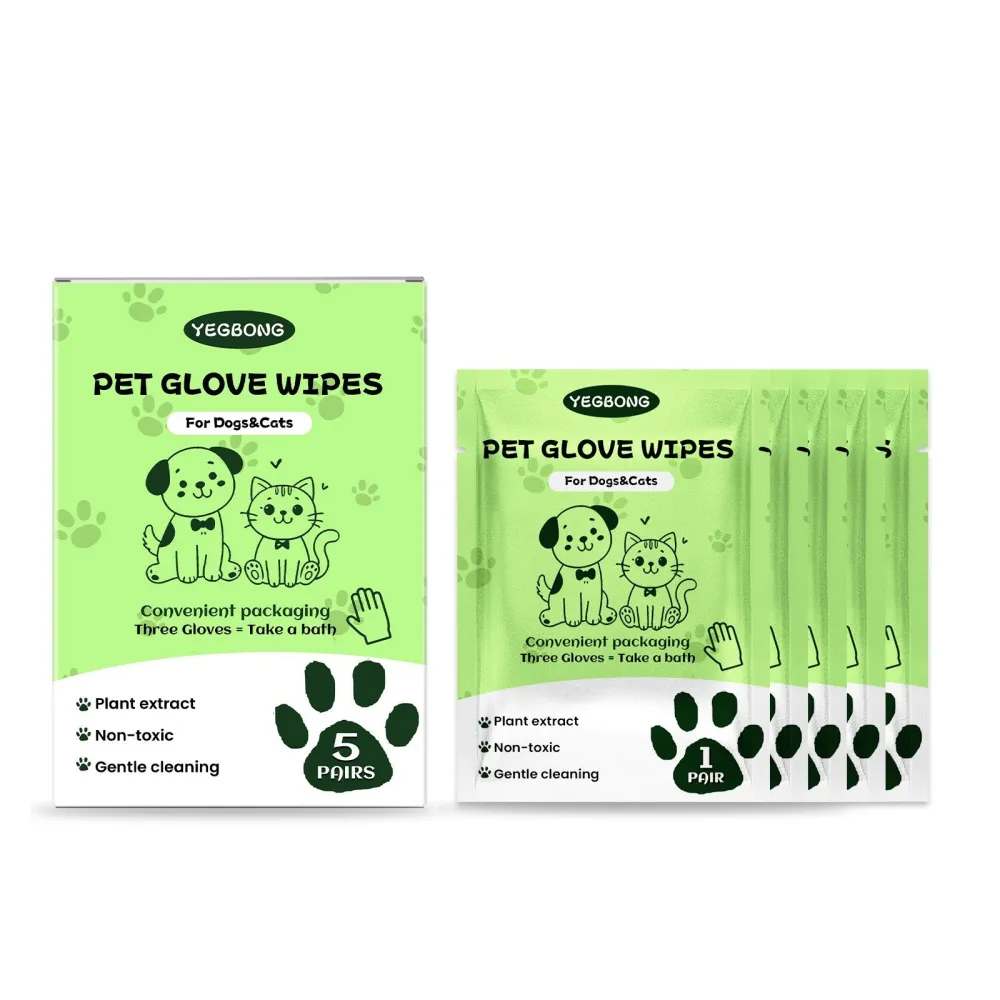 Pet Grooming Glove Wipes — 5 Pack 4