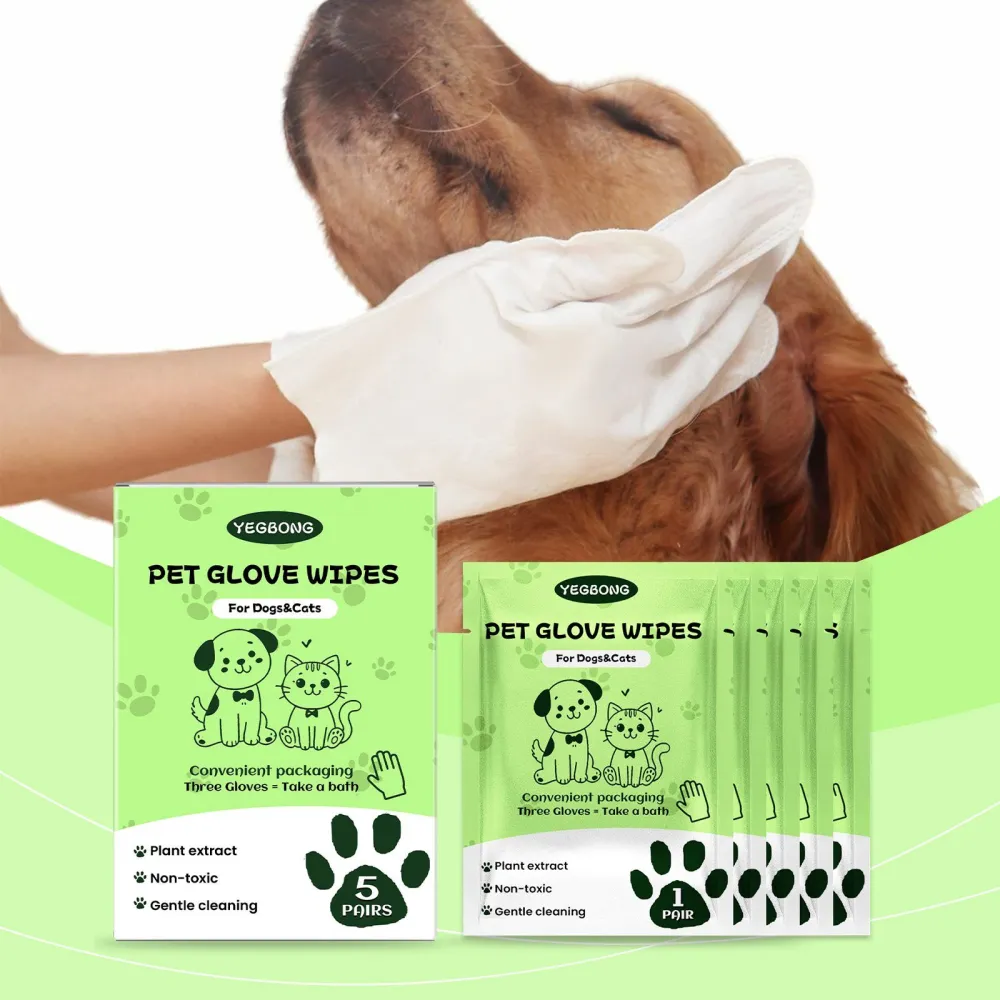 Pet Grooming Glove Wipes — 5 Pack 6