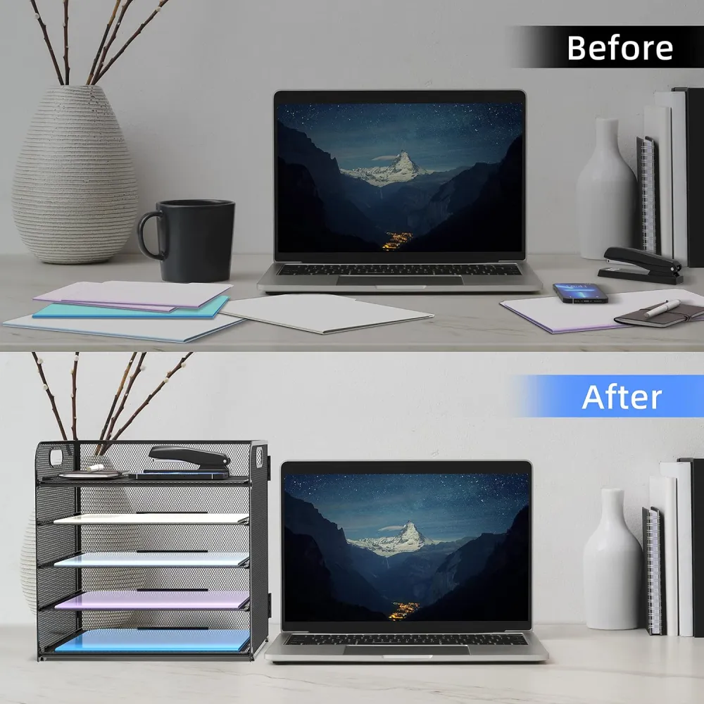 5 Tier Paper Organizer Letter Tray With 5