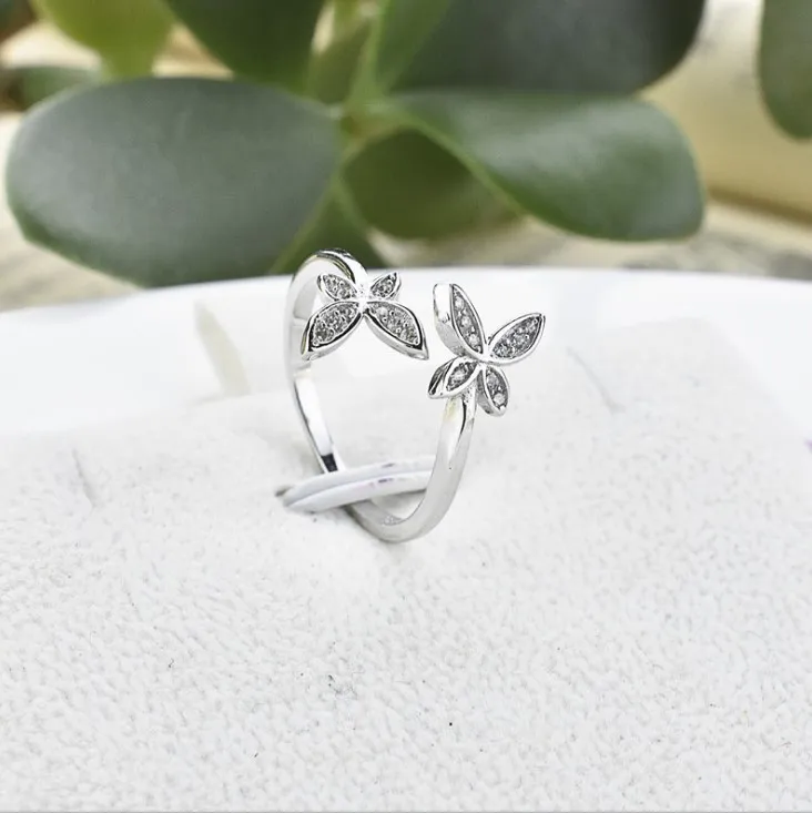 Sterling Silver Adjustable Butterfly Ring 2