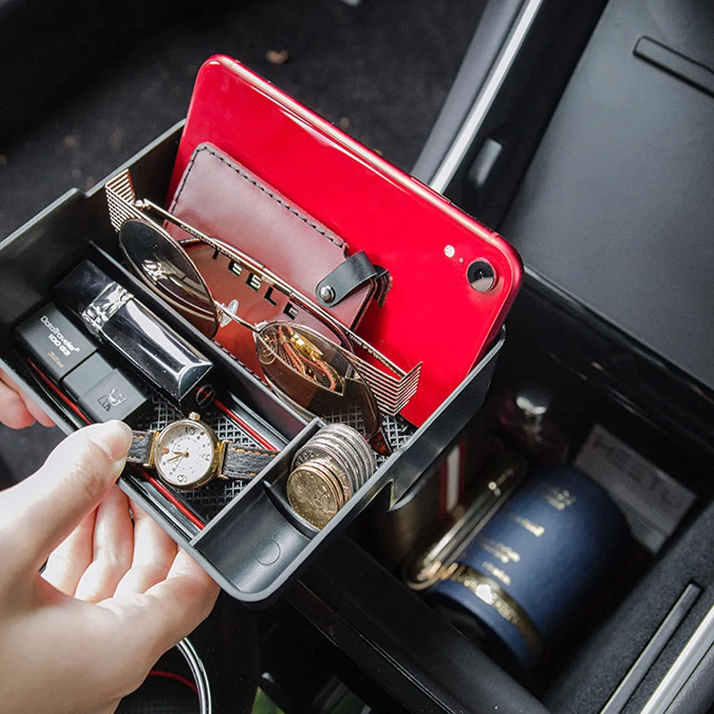 Car seat central storage box 6