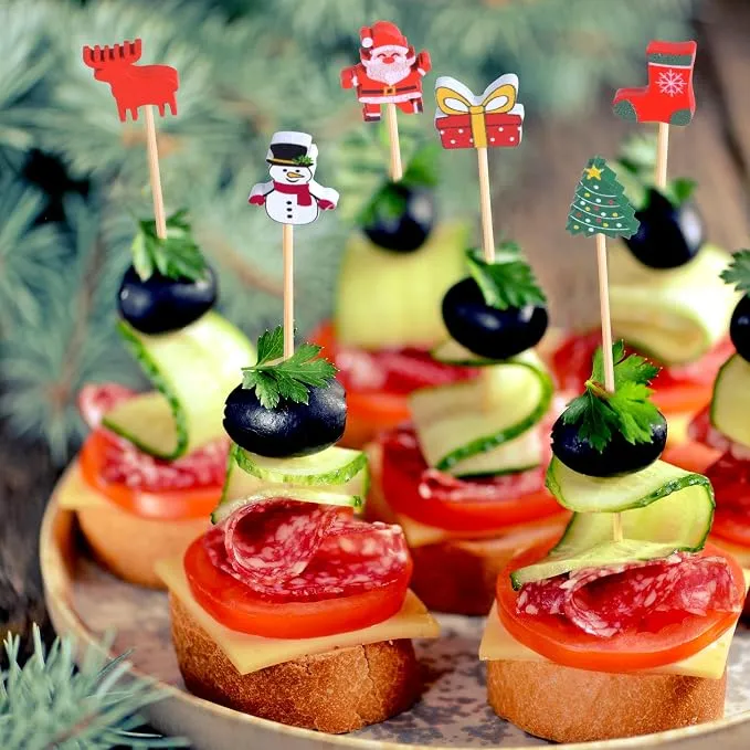 100 Pack Christmas Decoration Toothpicks For 3