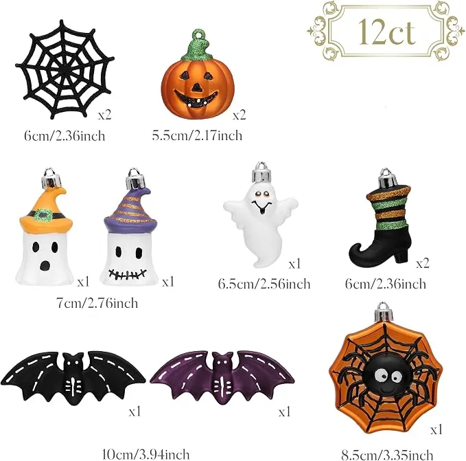 12 Pcs Halloween Tree Decorations 5
