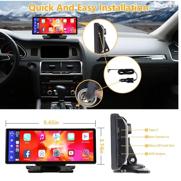 Portable Wireless Carplay With 2.5K Camera 4