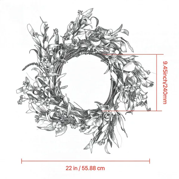 22inch & Green Artificial Wreath 4