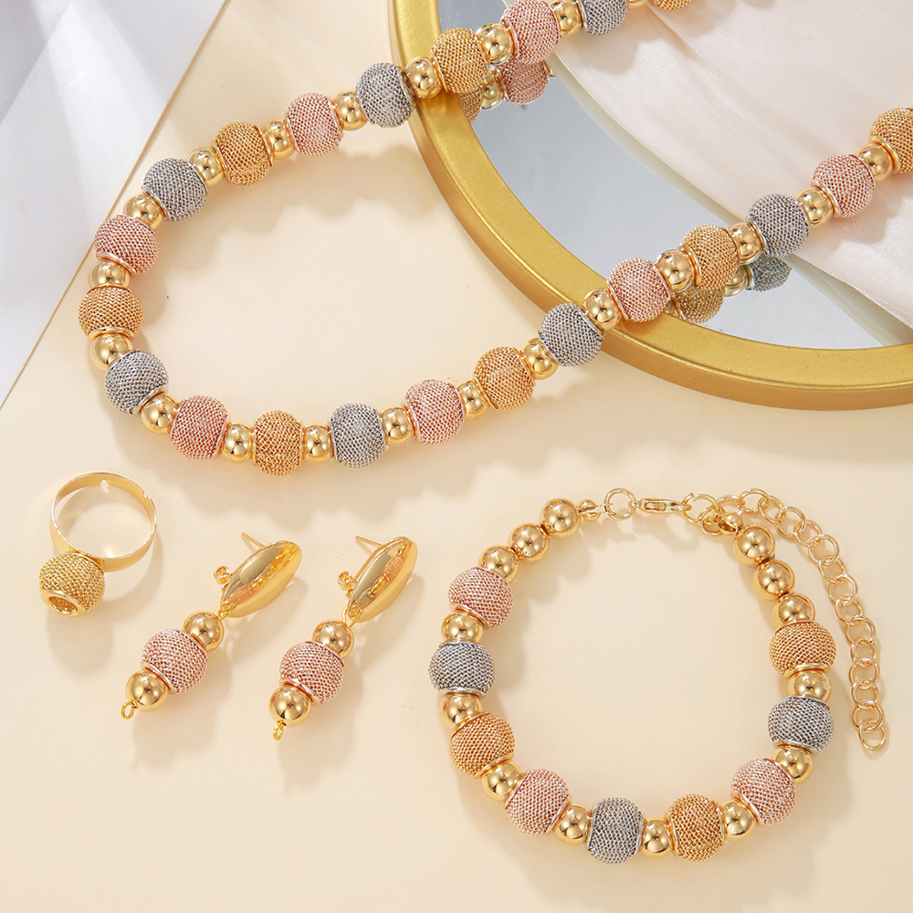 Fashionable Metallic Beaded Necklaces Two