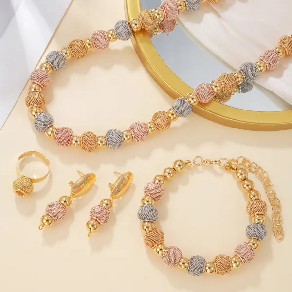 Fashionable Metallic Beaded Necklaces Two