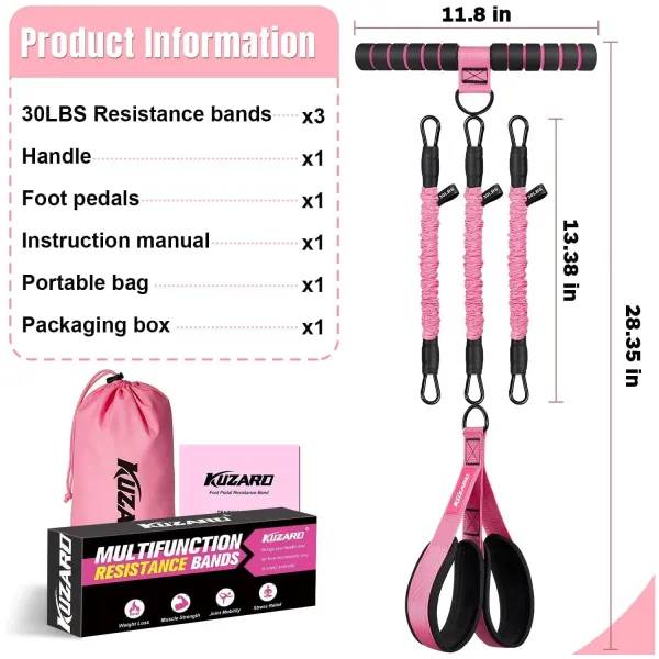 3 Tube Sit Up Resistance Bands With Handles