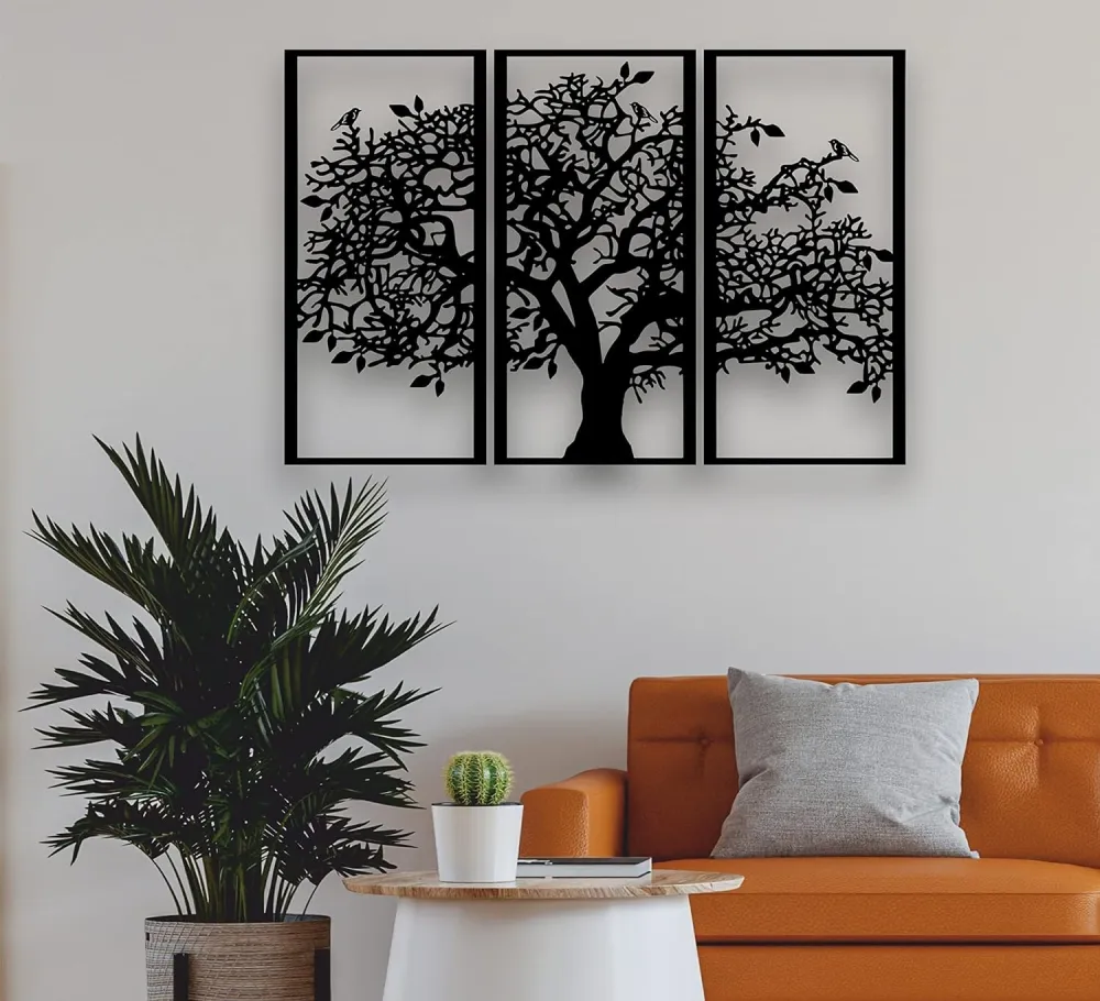 3-Piece Tree Of Life Metal Wall Art Decor 1