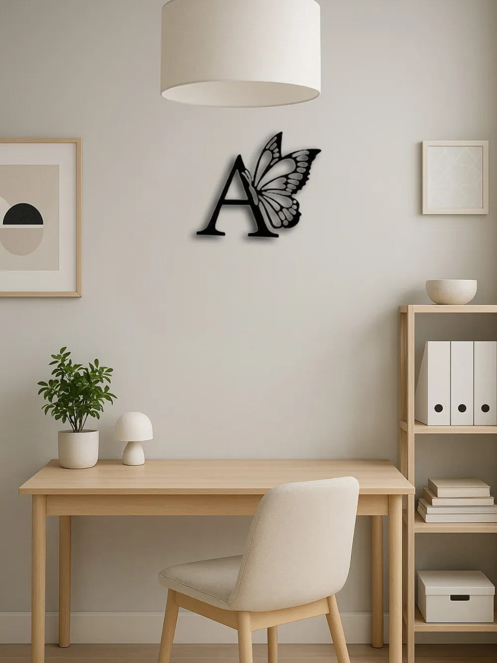 Butterfly & Monogram Metal Wall Art Sign 4