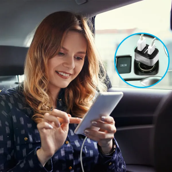 3Port USB Car Charger 30W 5.5A For IOS Phone