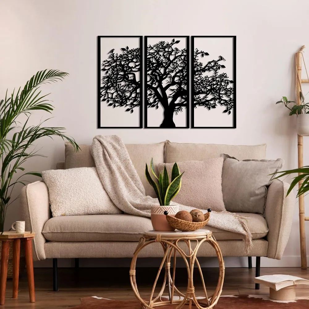3-Piece Tree Of Life Metal Wall Art Decor 8