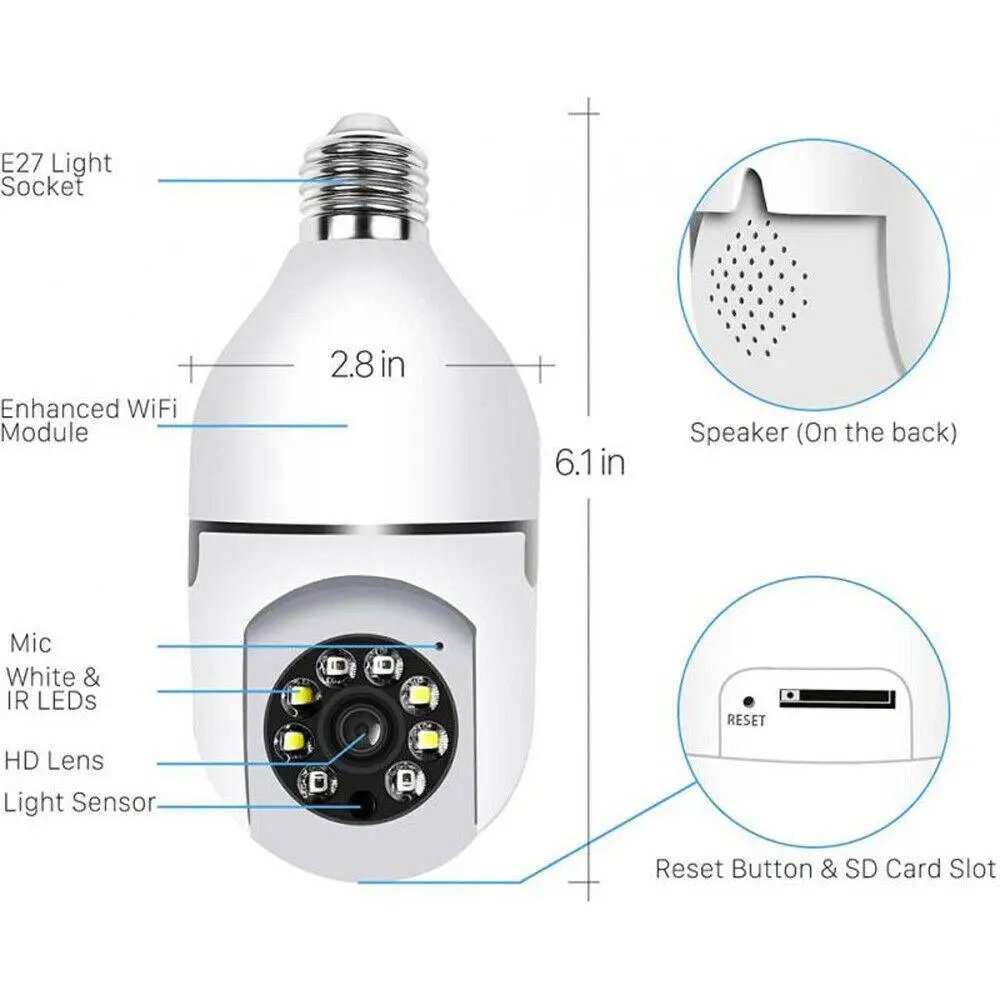 E27 Light Bulb Security Camera 10