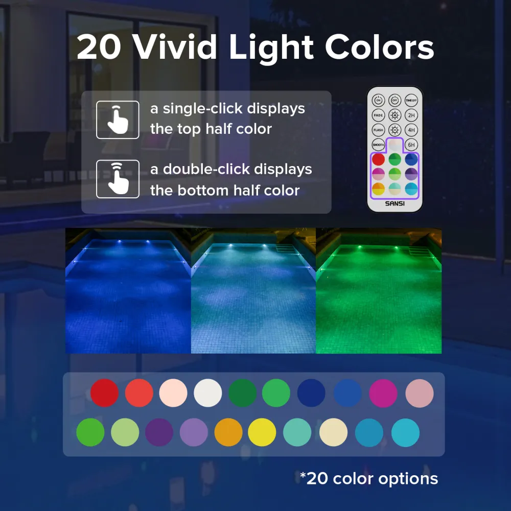 SANSI IP68 Waterproof RGB Pool Light 7