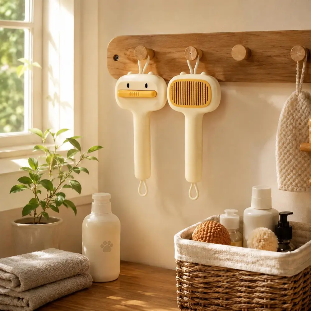 Cute Cartoon Bear Self-Cleaning Pet Brush 6