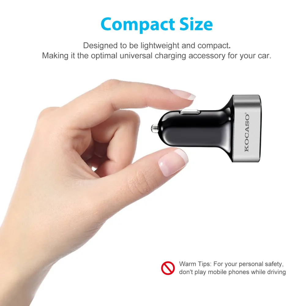 3Port USB Car Charger 30W 5.5A For IOS Phone 7