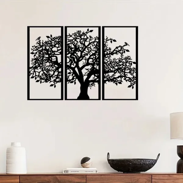 3-Piece Tree Of Life Metal Wall Art Decor