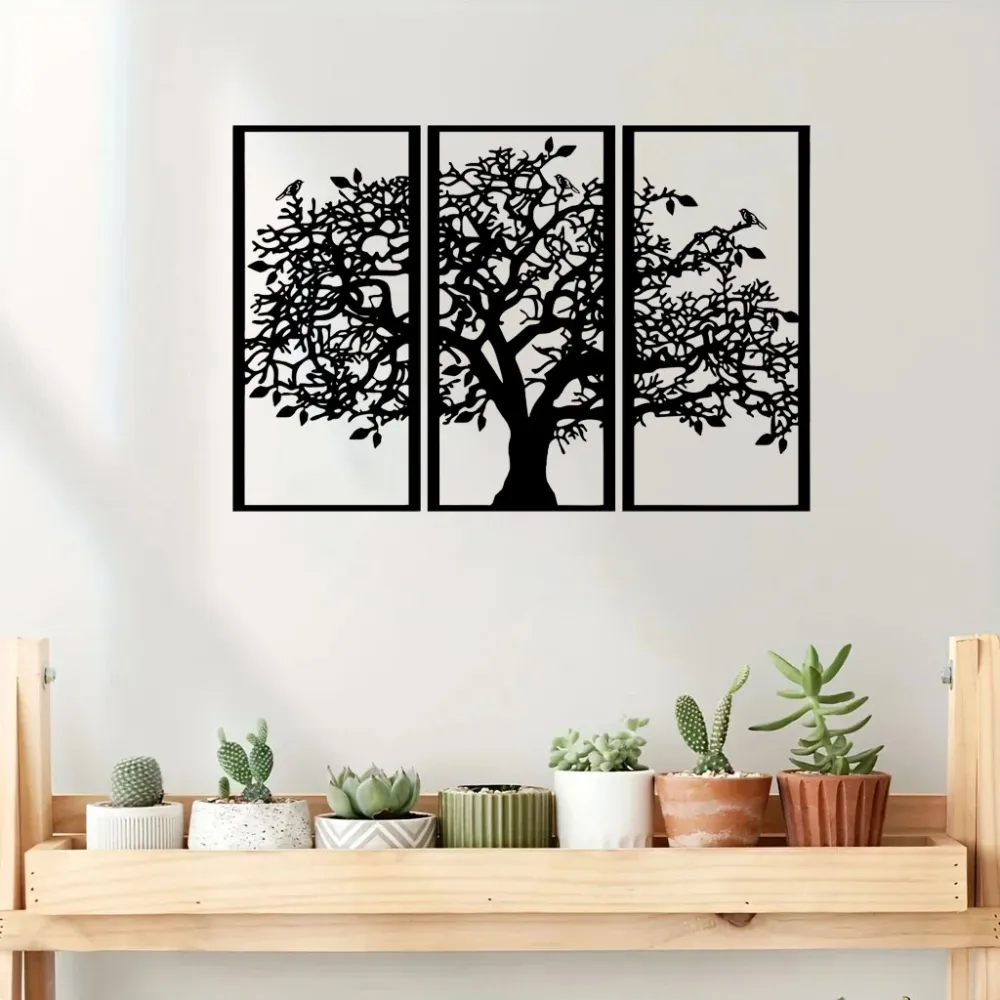 3-Piece Tree Of Life Metal Wall Art Decor 5