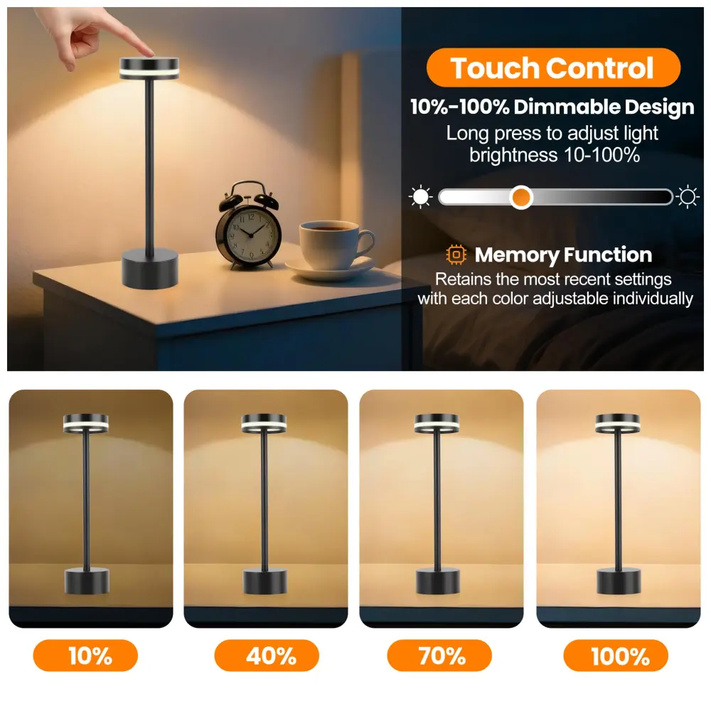 Cordless LED Table Lamp — 2 Pack 3