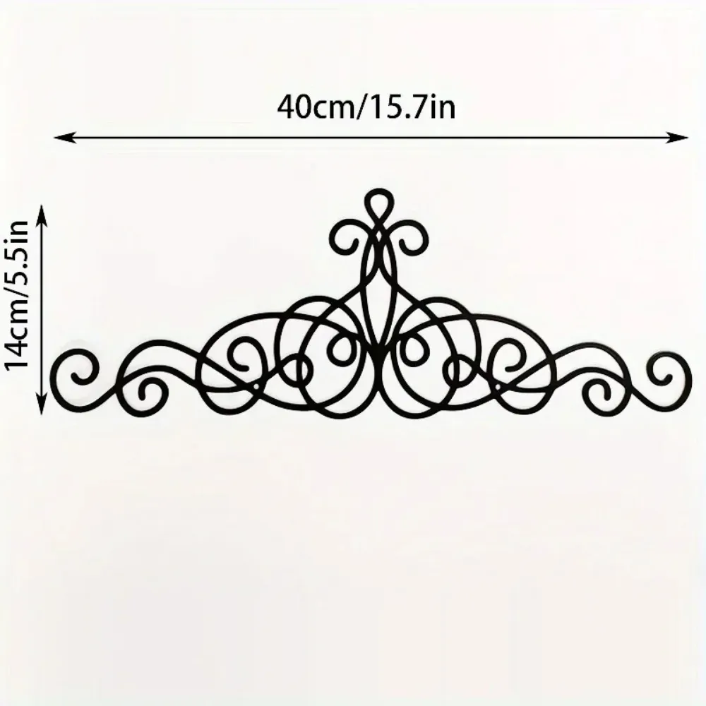 Vintage Ornate Black Wrought Iron Scroll 8