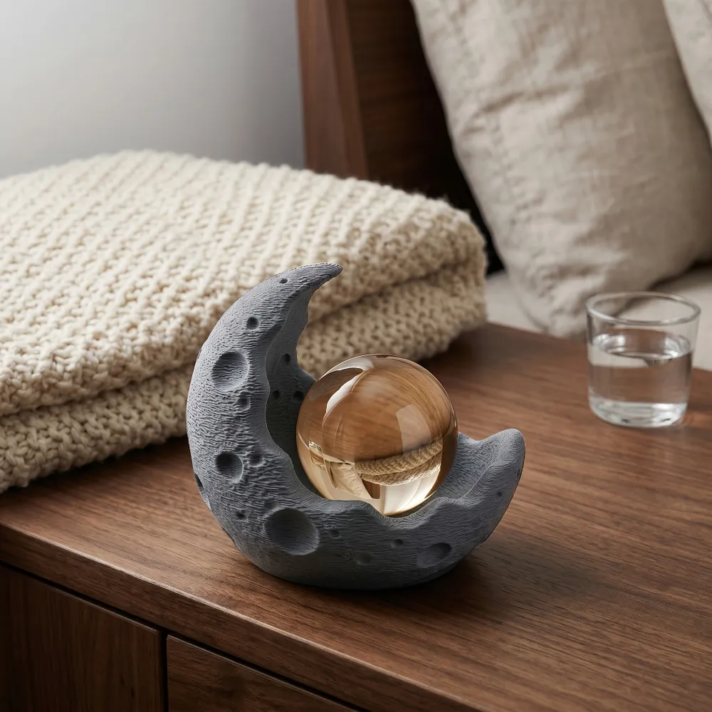 Crescent Moon Crystal Candle Holder 4
