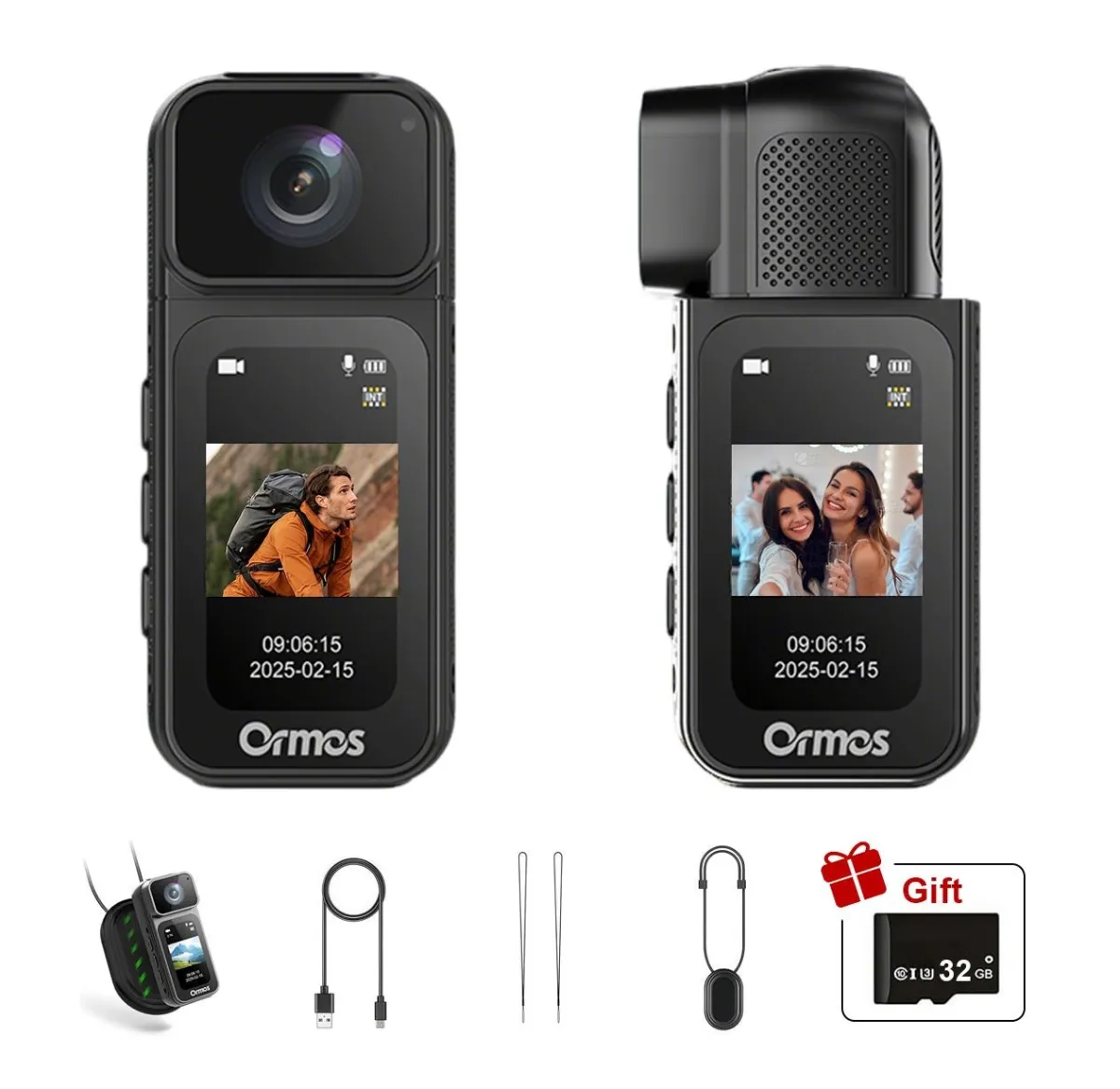 Ormos Mini Action Camera With 180 Degree