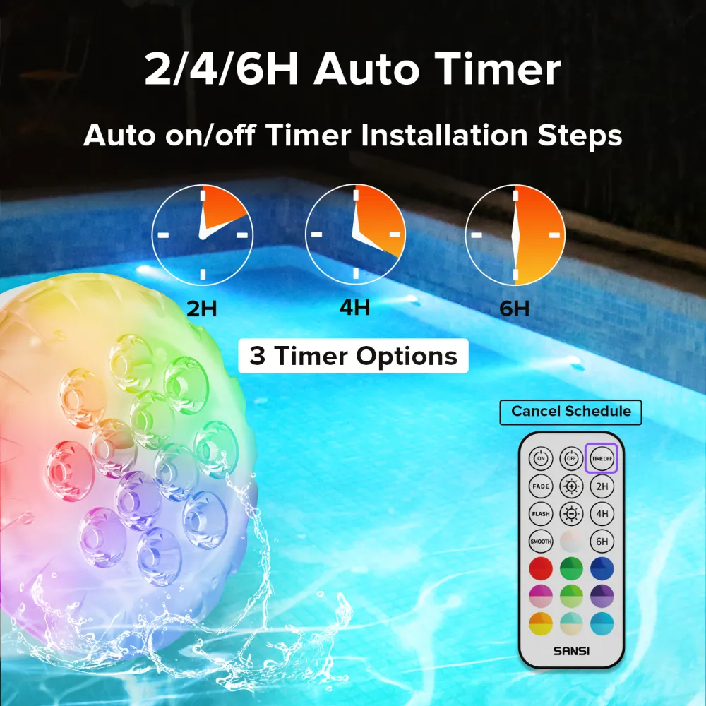SANSI IP68 Waterproof RGB Pool Light 4