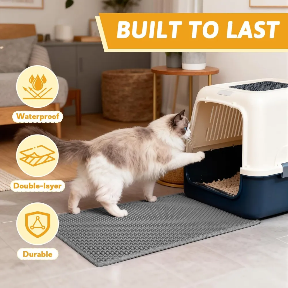 Cat Litter Mat Double Layer Waterproof Urine 5
