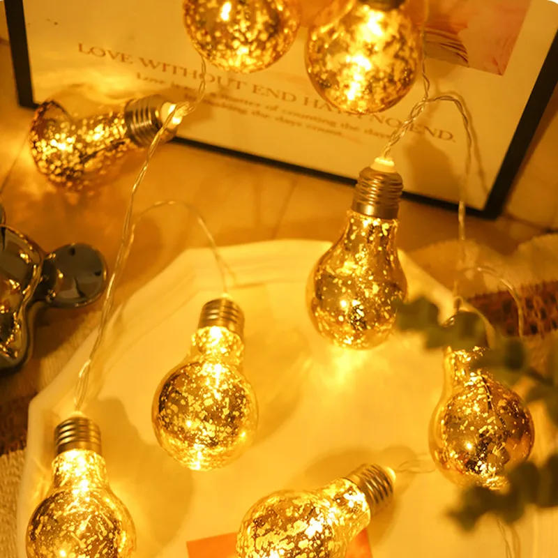 Gold Foil LED Globe String Lights — 6.5 ft 6