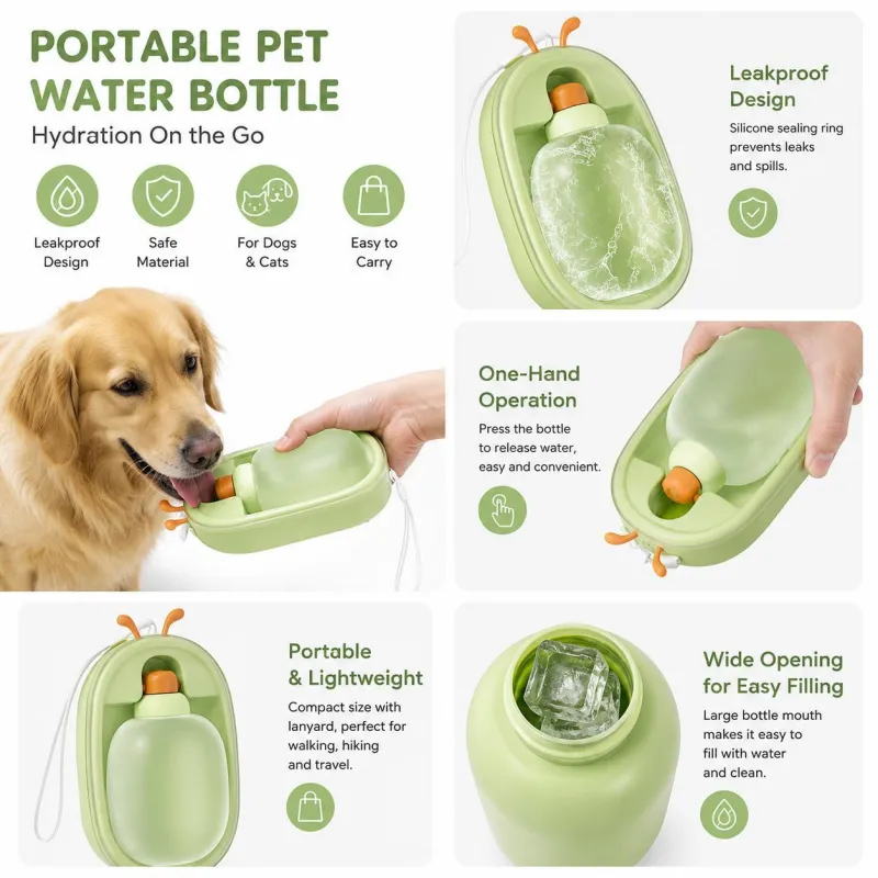 Portable Pet Water Bottle With Cute Antlers 7