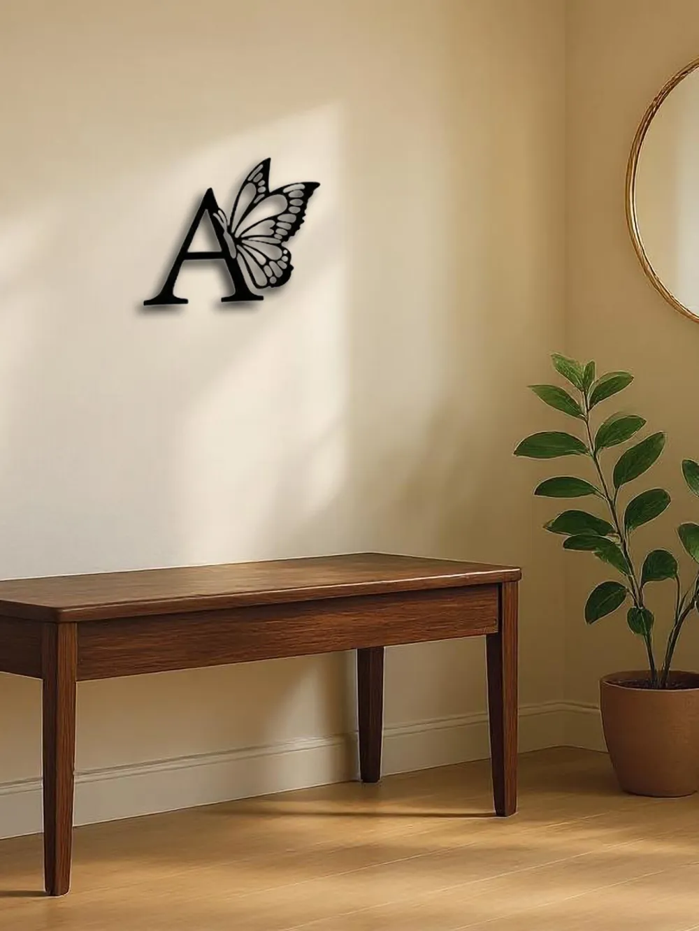 Butterfly & Monogram Metal Wall Art Sign 5
