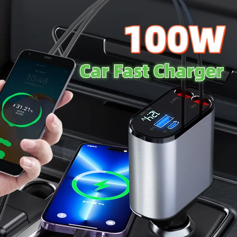 Metal Car Charger 100W Super Fast Charging 13