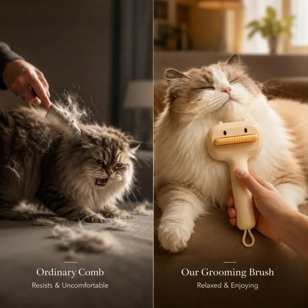 Cute Cartoon Bear Self-Cleaning Pet Brush 9