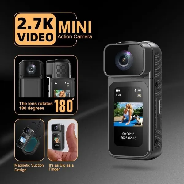 Ormos Mini Action Camera With 180 Degree