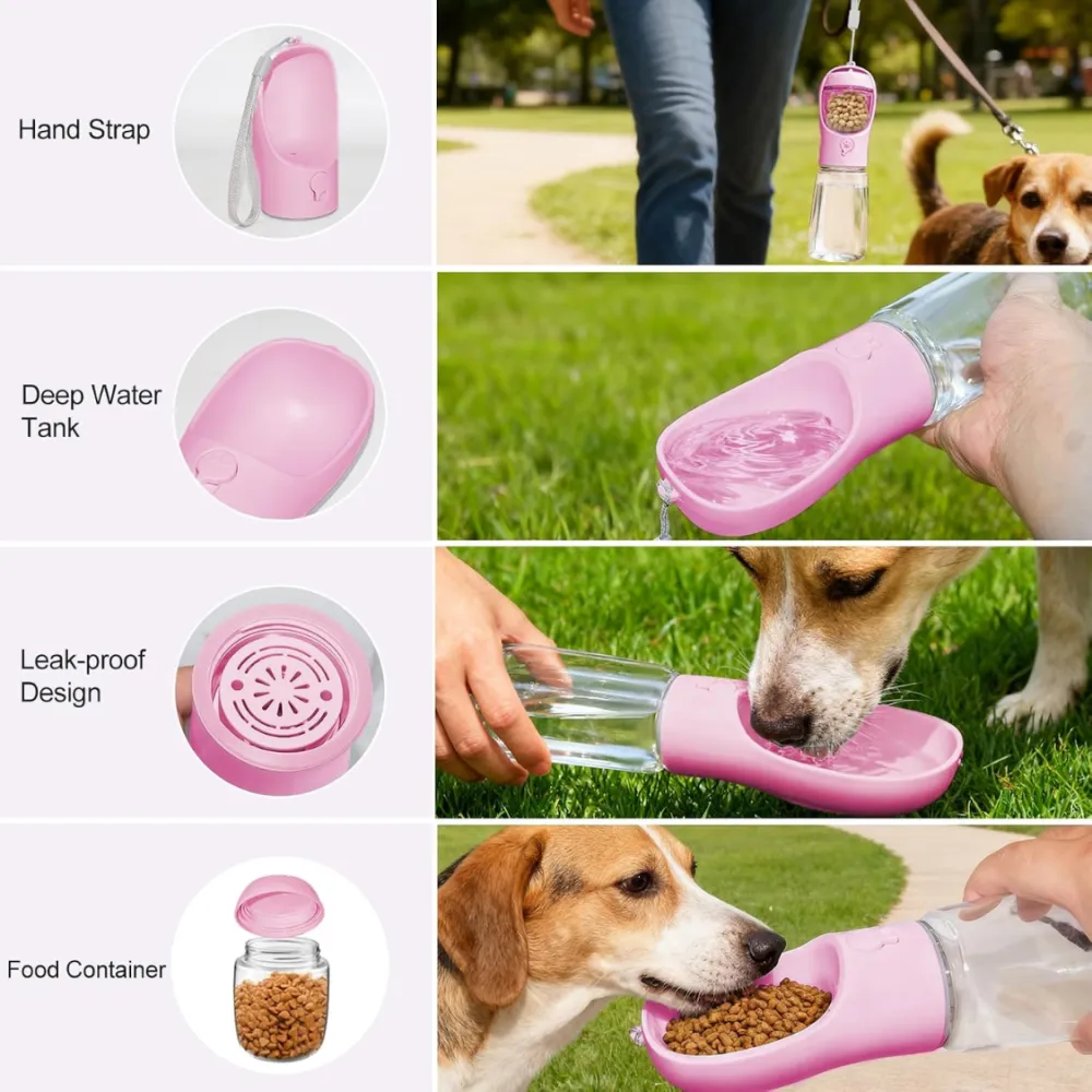 Portable Dog Water Bottle With Food 6